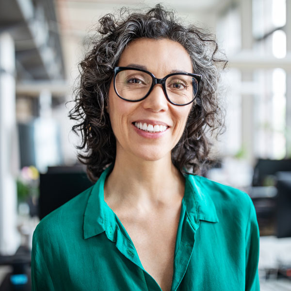 smiling middle aged woman